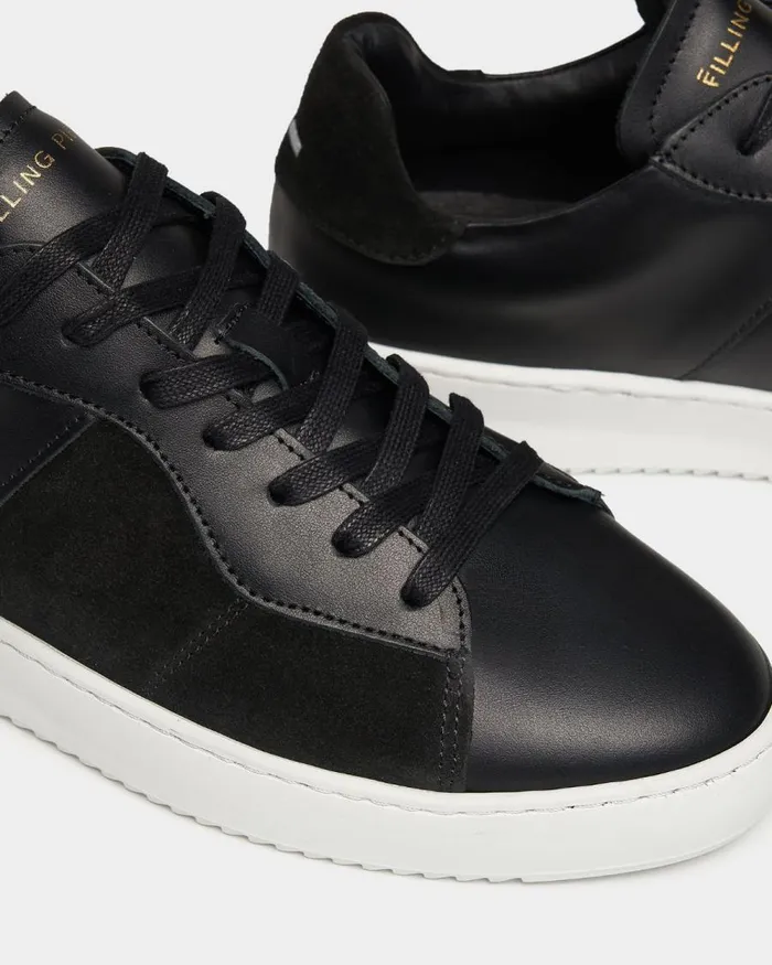 MenWomen Filling Pieces Sneakers Court Ripple Suede Mix Black