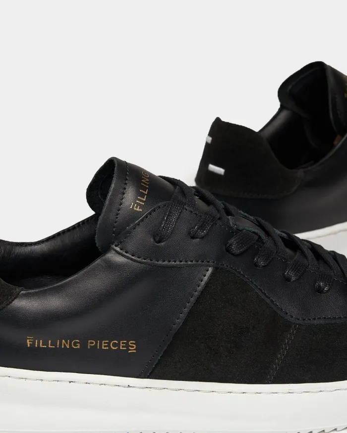 MenWomen Filling Pieces Sneakers Court Ripple Suede Mix Black