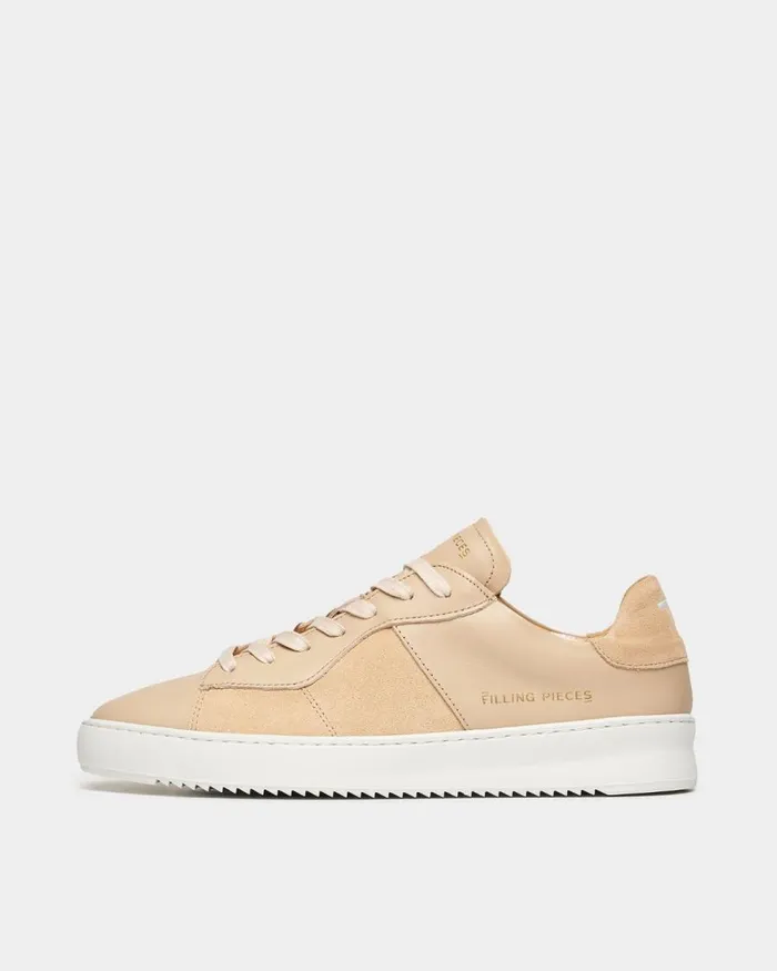 MenWomen Filling Pieces Sneakers Court Ripple Suede Mix Sand Beige