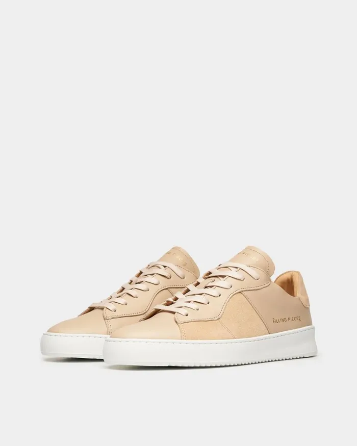 MenWomen Filling Pieces Sneakers Court Ripple Suede Mix Sand Beige