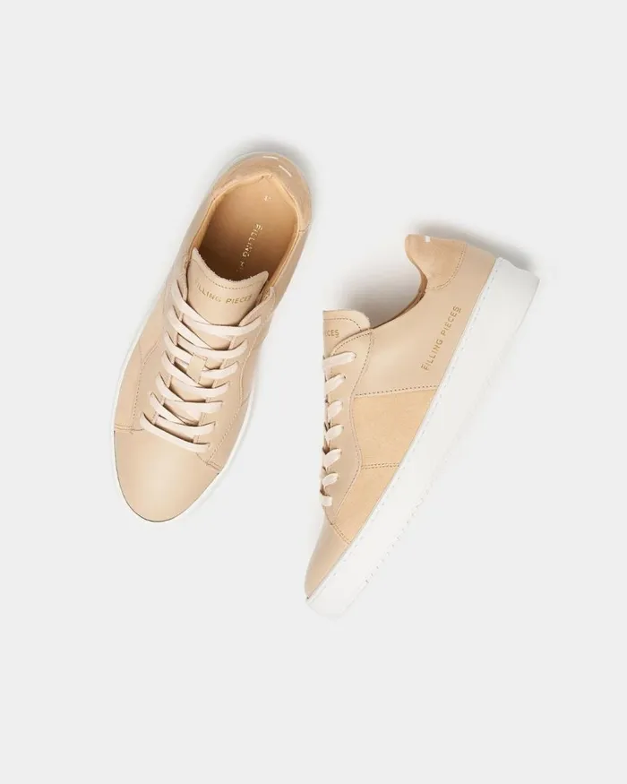 MenWomen Filling Pieces Sneakers Court Ripple Suede Mix Sand Beige