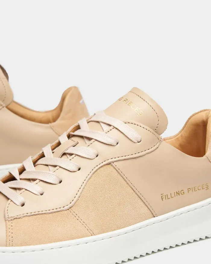 MenWomen Filling Pieces Sneakers Court Ripple Suede Mix Sand Beige