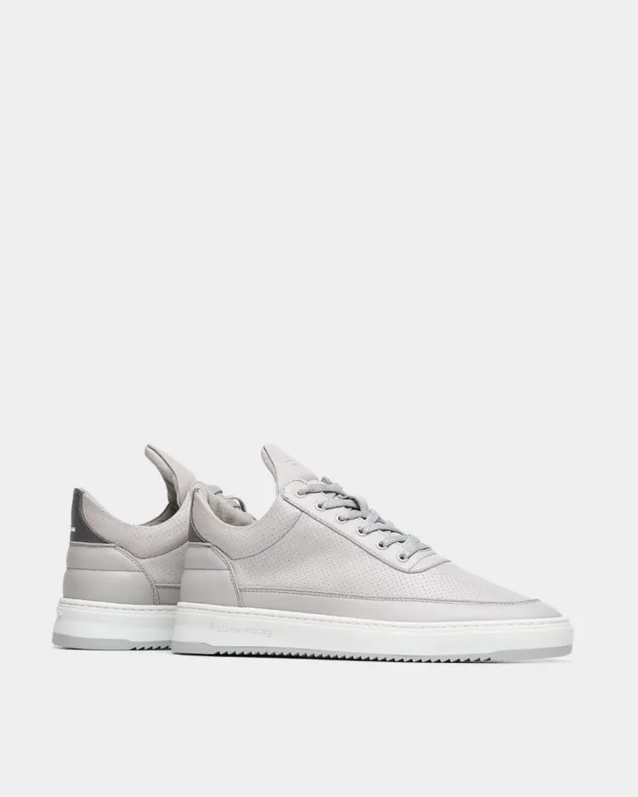 MenWomen Filling Pieces Sneakers Low Top Bianco Perforated Grey