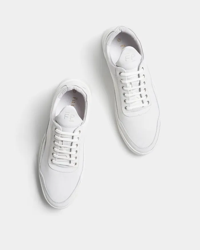 MenWomen Filling Pieces Sneakers Low Top Ghost Nappa White