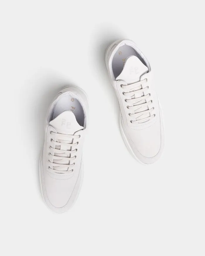 MenWomen Filling Pieces Sneakers Low Top Ripple Basic All White