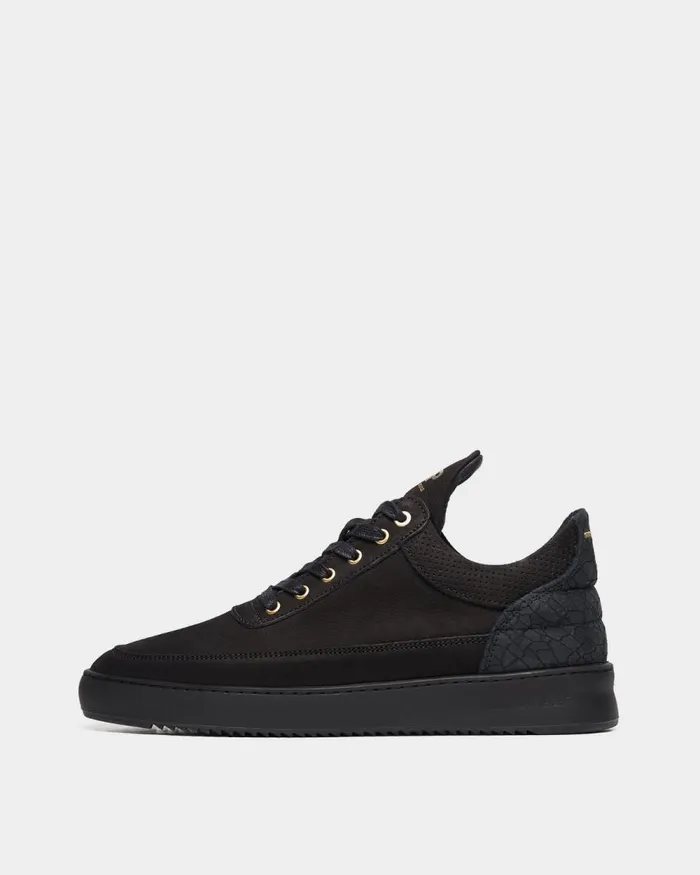 MenWomen Filling Pieces Sneakers Low Top Ripple Ceres All Black