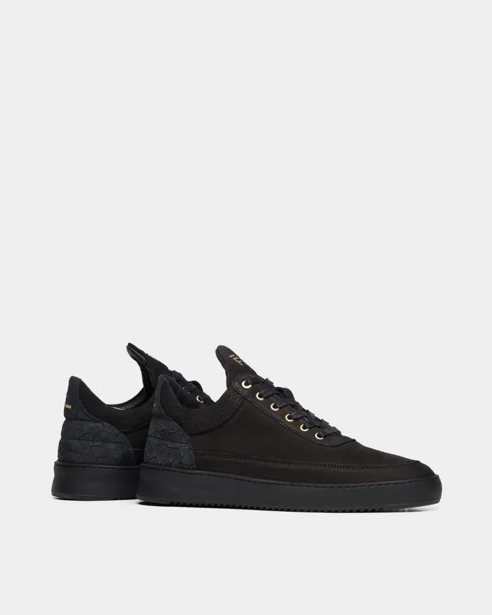 MenWomen Filling Pieces Sneakers Low Top Ripple Ceres All Black