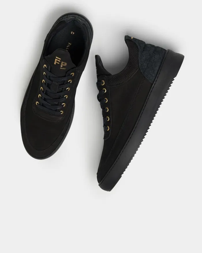 MenWomen Filling Pieces Sneakers Low Top Ripple Ceres All Black
