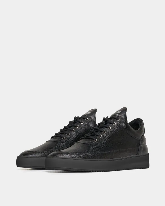 MenWomen Filling Pieces Sneakers Low Top Ripple Crumbs All Black
