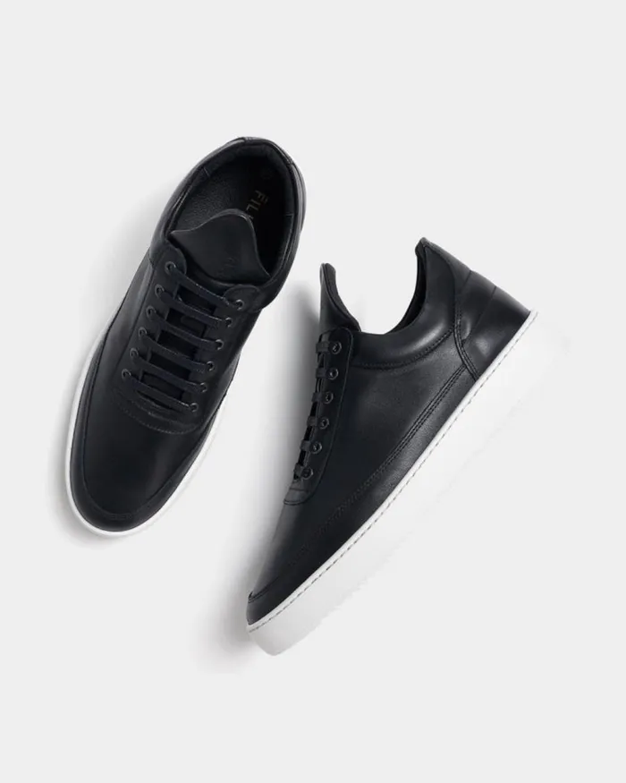 MenWomen Filling Pieces Sneakers Low Top Ripple Nappa Black