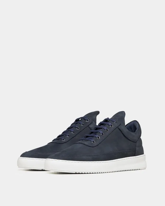 MenWomen Filling Pieces Sneakers Low Top Ripple Nubuck Deep Blue Navy