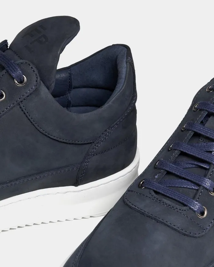 MenWomen Filling Pieces Sneakers Low Top Ripple Nubuck Deep Blue Navy