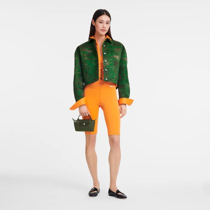 MenWomen Le Pliage Green Pouch With Handle Forest Longchamp Pouches and Cases