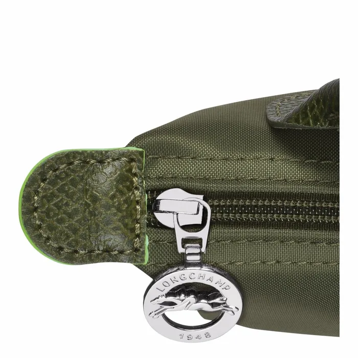MenWomen Le Pliage Green Pouch With Handle Forest Longchamp Pouches and Cases