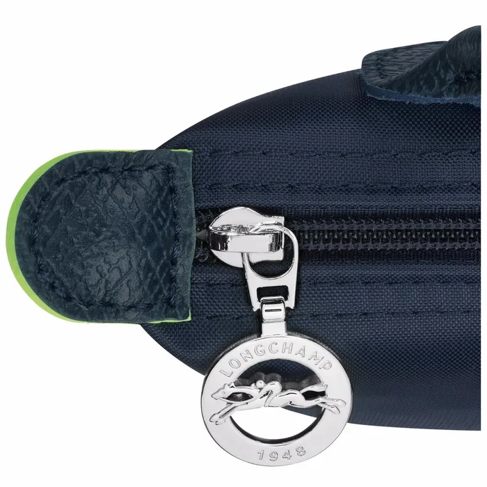 MenWomen Le Pliage Green Pouch With Handle Navy Longchamp Pouches and Cases