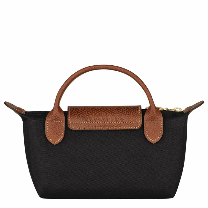 MenWomen Le Pliage Original Pouch With Handle Black Longchamp Pouches and Cases