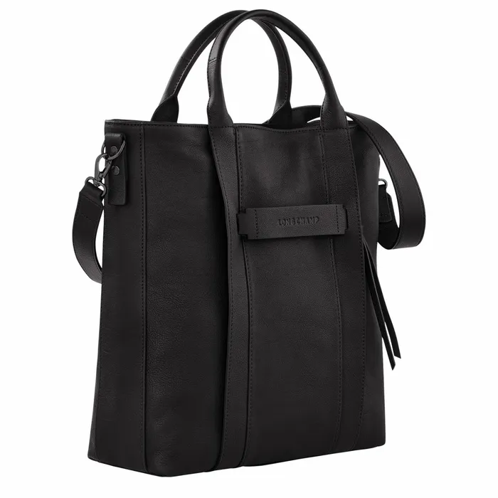 MenWomen Longchamp 3D L Tote Bag Black Longchamp Handbags