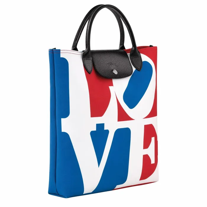 MenWomen Longchamp X Robert Indiana L Handbag White Longchamp Handbags