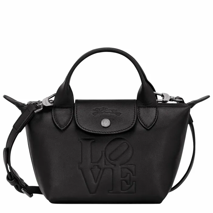 MenWomen Longchamp X Robert Indiana XS Handbag Black Longchamp Handbags