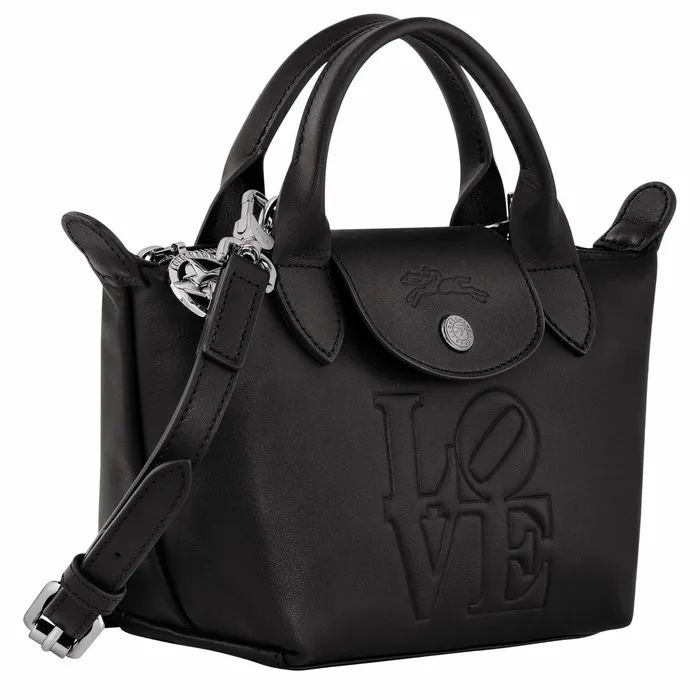 MenWomen Longchamp X Robert Indiana XS Handbag Black Longchamp Handbags