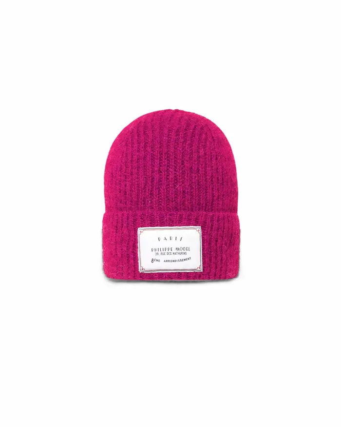 MenWomen Pink Mohair Beanie Unisex Paris Philippe Model Paris Hats