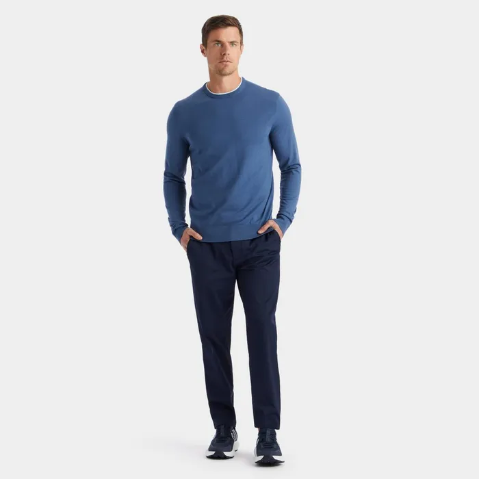 Merino Wool Blend Crewneck Sweater Slate Men GFORE Tops