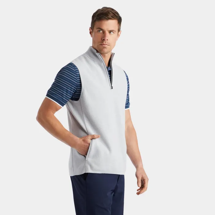 Merino Wool Tech Lined Dunes Vest Nimbus Heather Men GFORE Tops