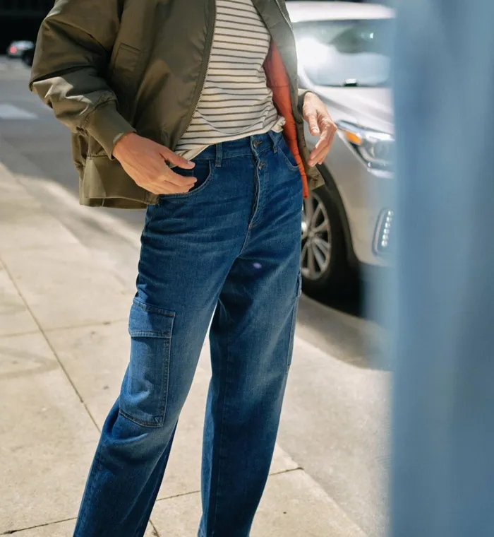 MOS MOSH MMAdeline Stina Cargo Jeans Blue Women Jeans MOS MOSH MMAdeline Stina Cargo Jeans Blue Women Jeans