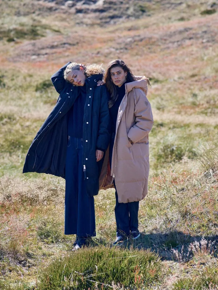 MOS MOSH MMCayo Long Quilt Down Jacket Black Women Jackets and Coats