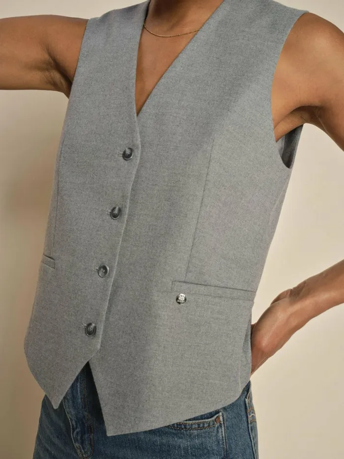 MOS MOSH MMElene Caia Vest Sharkskin Women Waistcoats MOS MOSH MMElene Caia Vest Sharkskin Women Waistcoats
