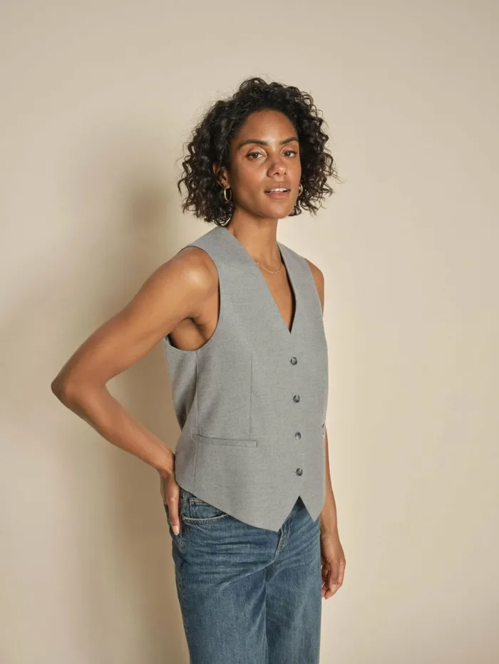 MOS MOSH MMElene Caia Vest Sharkskin Women Waistcoats MOS MOSH MMElene Caia Vest Sharkskin Women Waistcoats