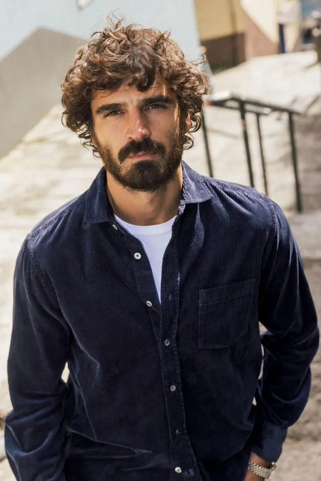 MOS MOSH MMGAlden Corduroy Shirt Navy Men Shirts