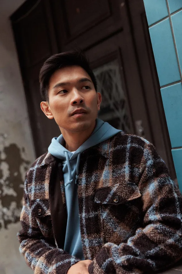 MOS MOSH MMGBlake Alfa Overshirt Brown Latte Check Men Overshirts