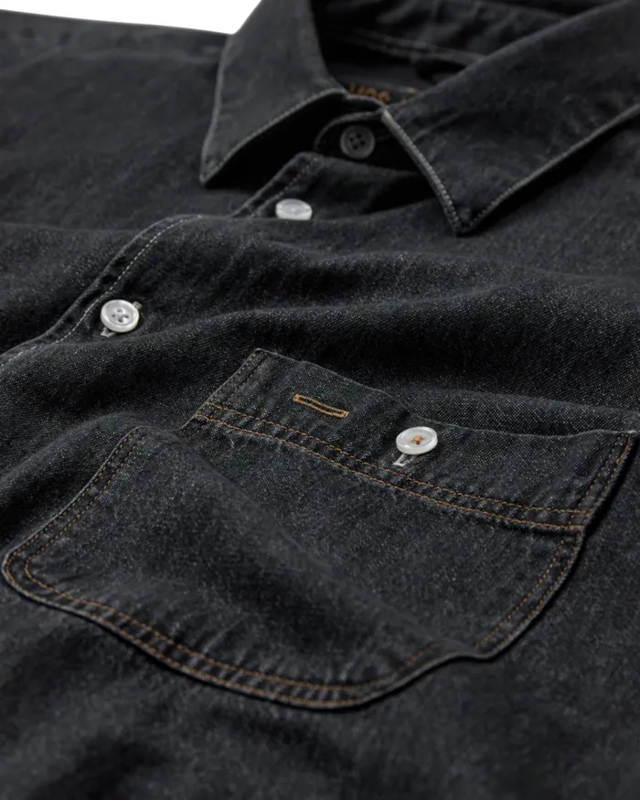MOS MOSH MMGGibson Denim Shirt Grey Denim Men Shirts