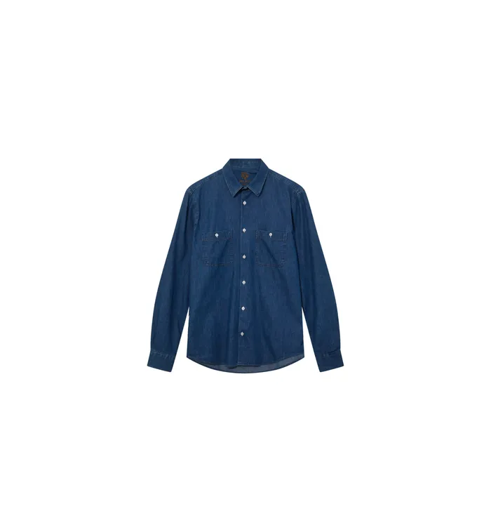 MOS MOSH MMGGibson Spring Denim Shirt Blue Denim Men Shirts MOS MOSH MMGGibson Spring Denim Shirt Blue Denim Men Shirts