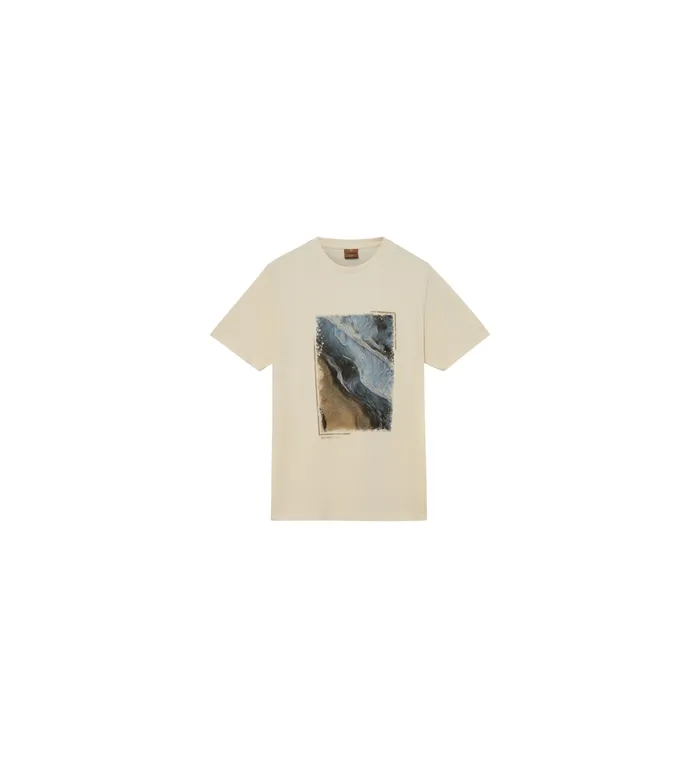 MOS MOSH MMGRiver Ocean Tee Ecru Men Tees MOS MOSH MMGRiver Ocean Tee Ecru Men Tees