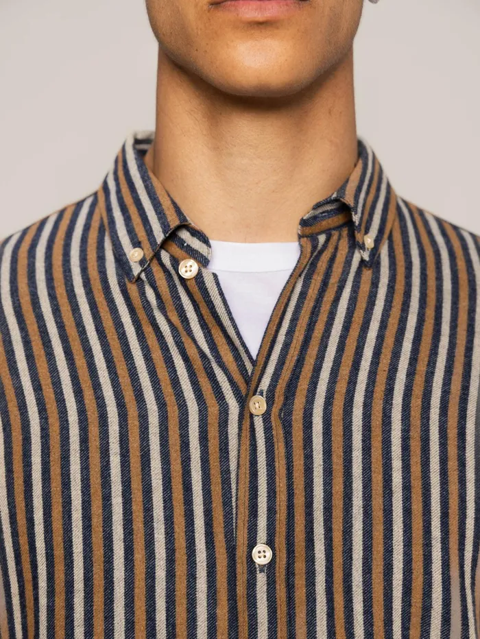 MOS MOSH MMGTheo Stripe Shirt Navy Stripe Men Shirts MOS MOSH MMGTheo Stripe Shirt Navy Stripe Men Shirts