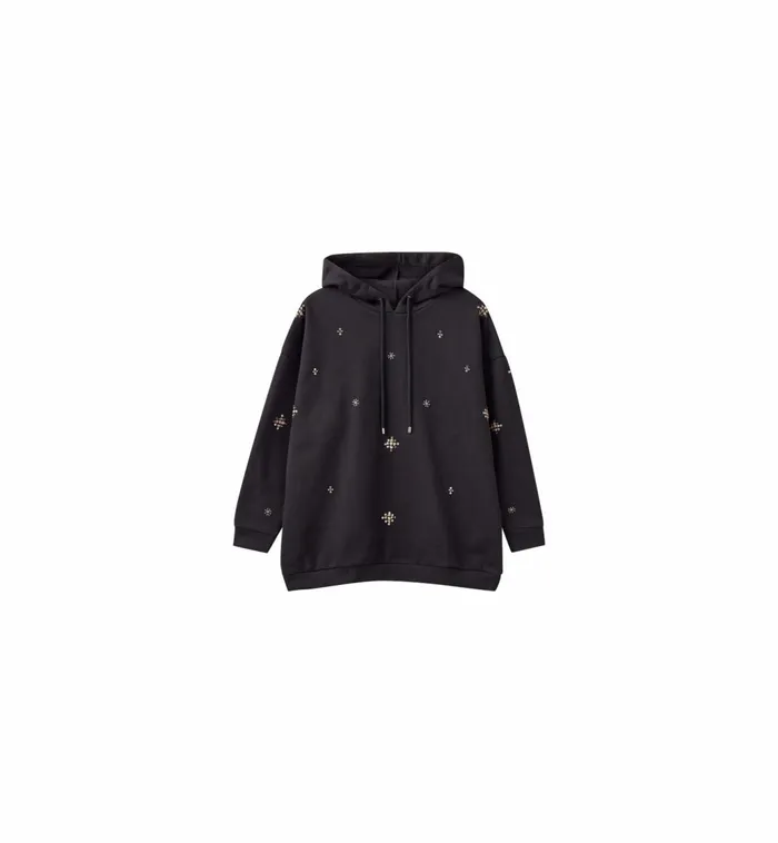MOS MOSH MMHBliss Burnt Sweatshirt 8211 HEYANNO Black Women Sweats MOS MOSH MMHBliss Burnt Sweatshirt 8211 HEYANNO Black Women Sweats