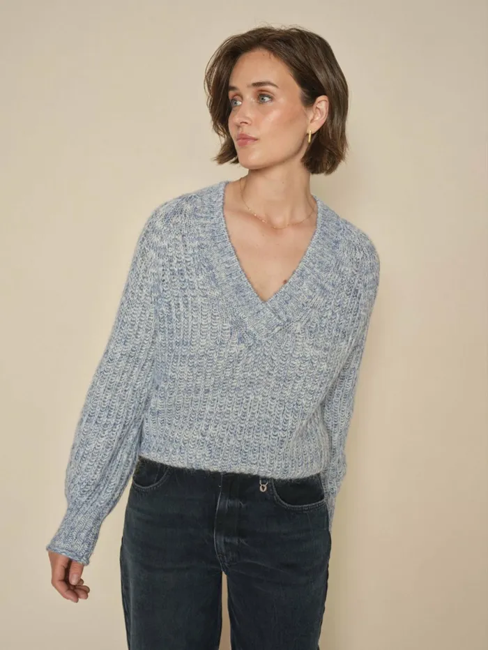 MOS MOSH MMJaylin Vneck Knit Set Sail Women Knits MOS MOSH MMJaylin Vneck Knit Set Sail Women Knits