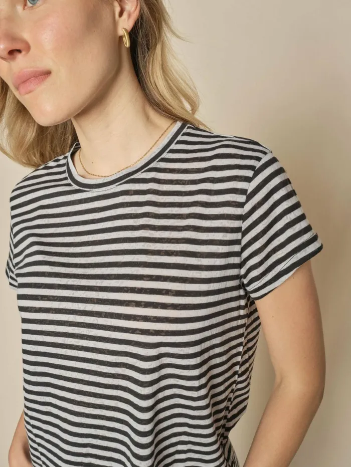 MOS MOSH MMNan OSS Stripe Tee Micro Chip Women Tees MOS MOSH MMNan OSS Stripe Tee Micro Chip Women Tees