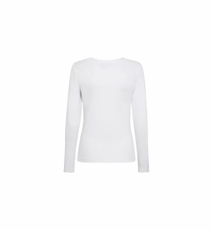 MOS MOSH MMNicole OLS Rib Tee White Women Tees MOS MOSH MMNicole OLS Rib Tee White Women Tees