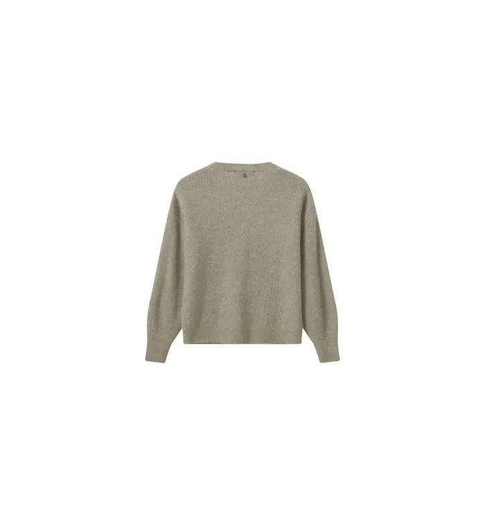 MOS MOSH MMThora VNeck Knit Cardigan Feather Gray Women Knits MOS MOSH MMThora VNeck Knit Cardigan Feather Gray Women Knits