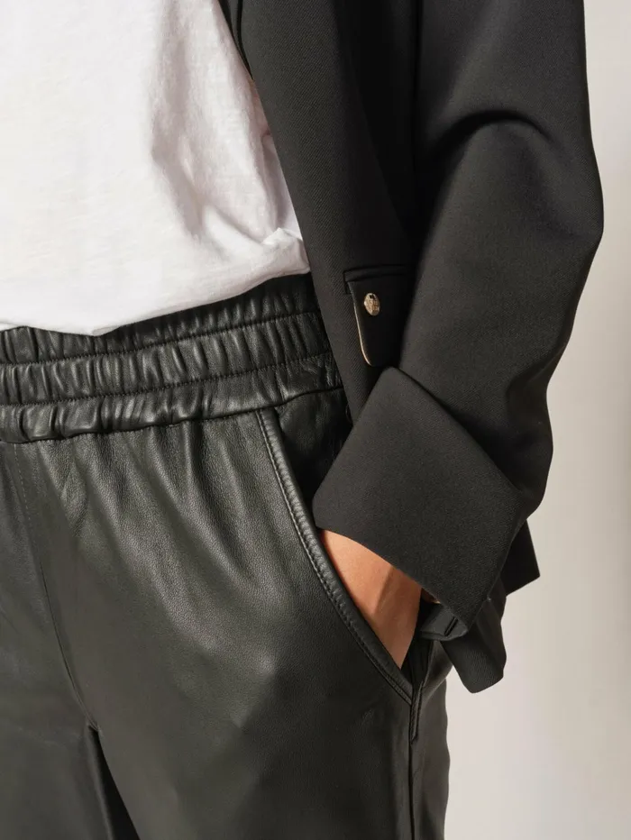 MOS MOSH MMZabel Leather Sweatpant Black Women Leather MOS MOSH MMZabel Leather Sweatpant Black Women Leather