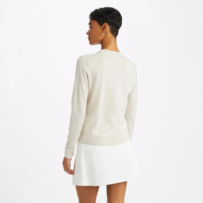 Mother Golfer Merino Wool Crewneck Sweater Stone Heather Women GFORE Tops