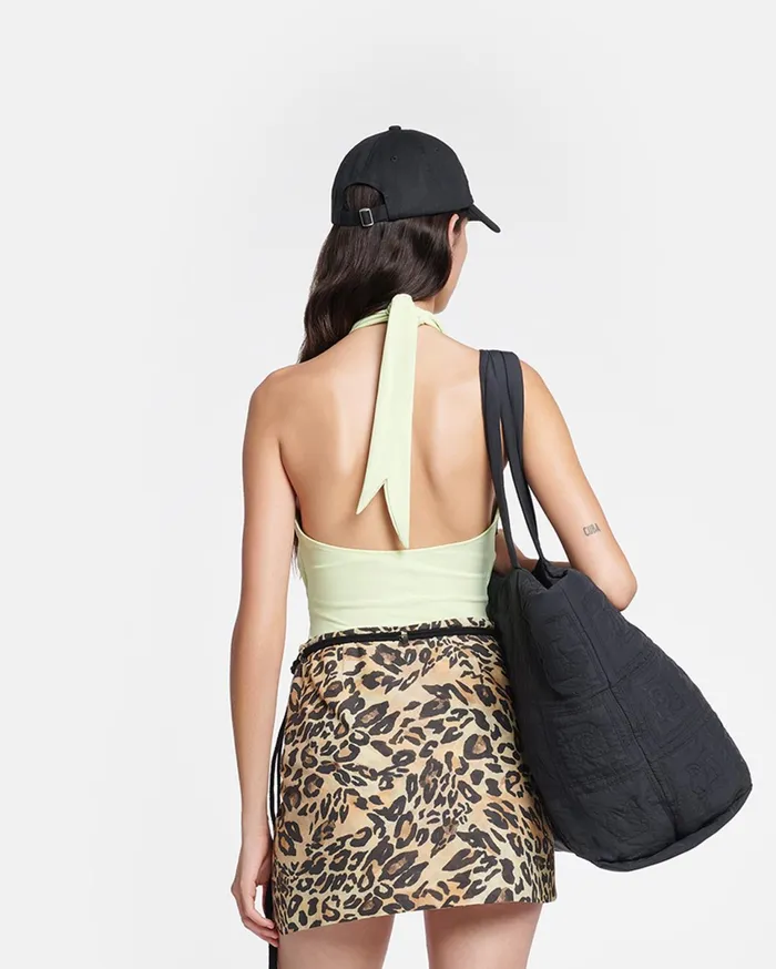 Nanushka Bottoms Women Baruba Printed CottonVoile Wrap Mini Skirt Leopard