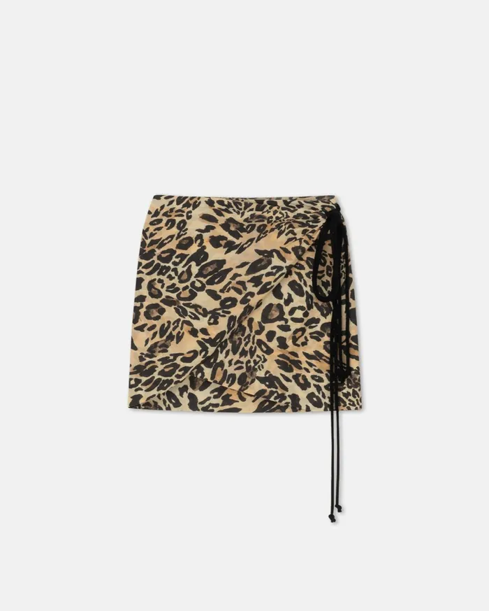 Nanushka Bottoms Women Baruba Printed CottonVoile Wrap Mini Skirt Leopard