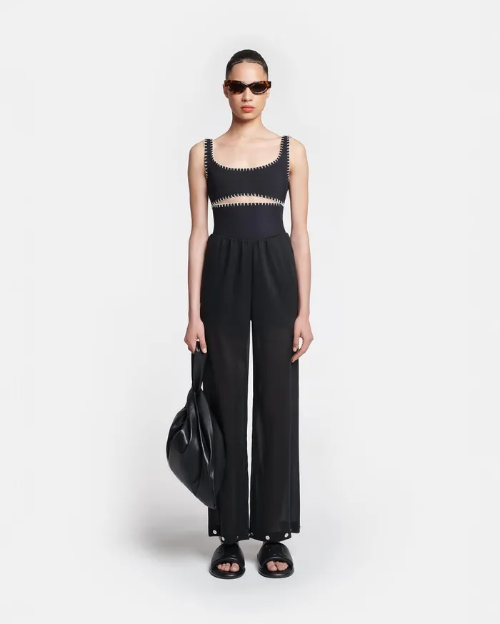 Nanushka Bottoms Women Brenda Studded Organza Pants Black