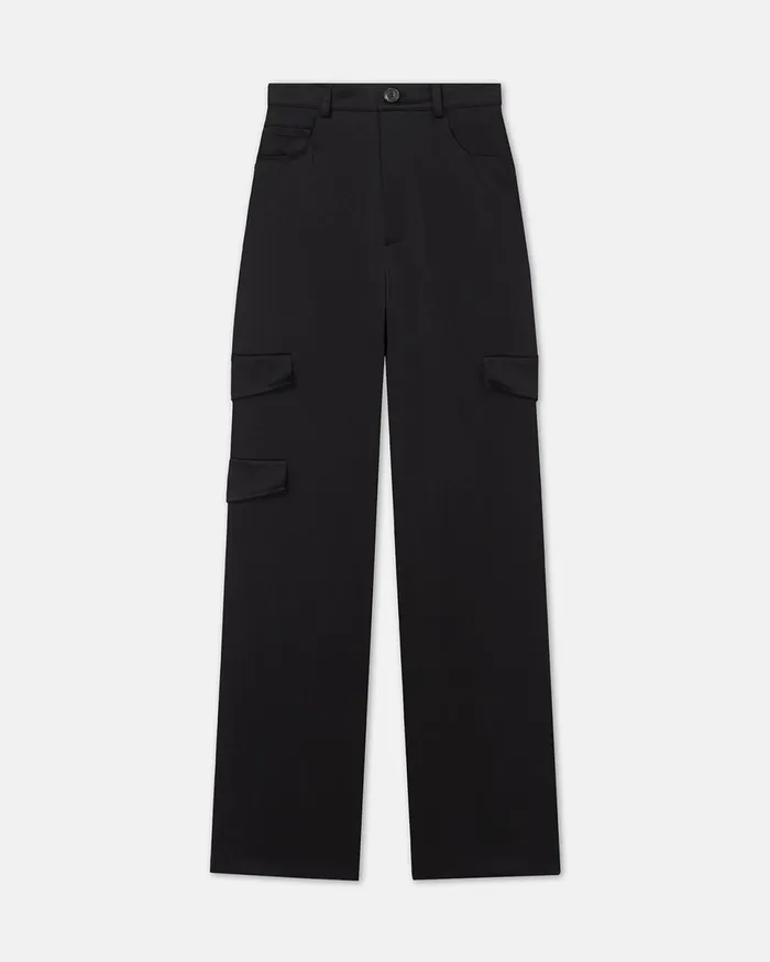 Nanushka Bottoms Women Cais Slip Satin Cargo Pants Black