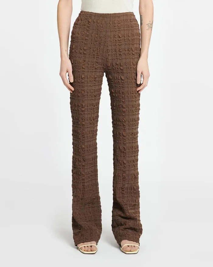Nanushka Bottoms Women Juna Seersucker Pants Dark Brown