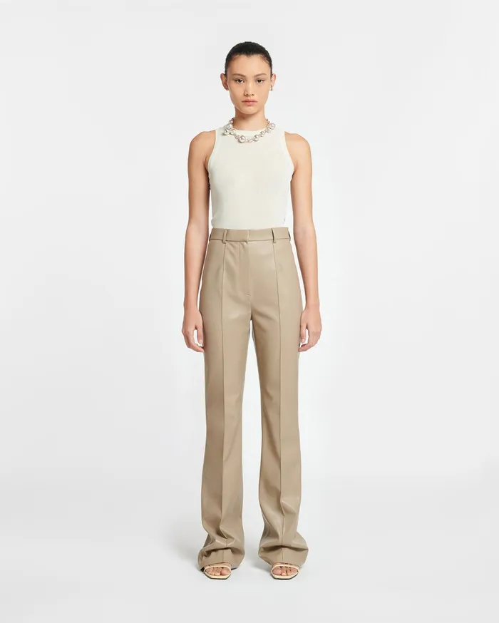 Nanushka Bottoms Women Leena Okobor AltLeather Pants Ashy Taupe